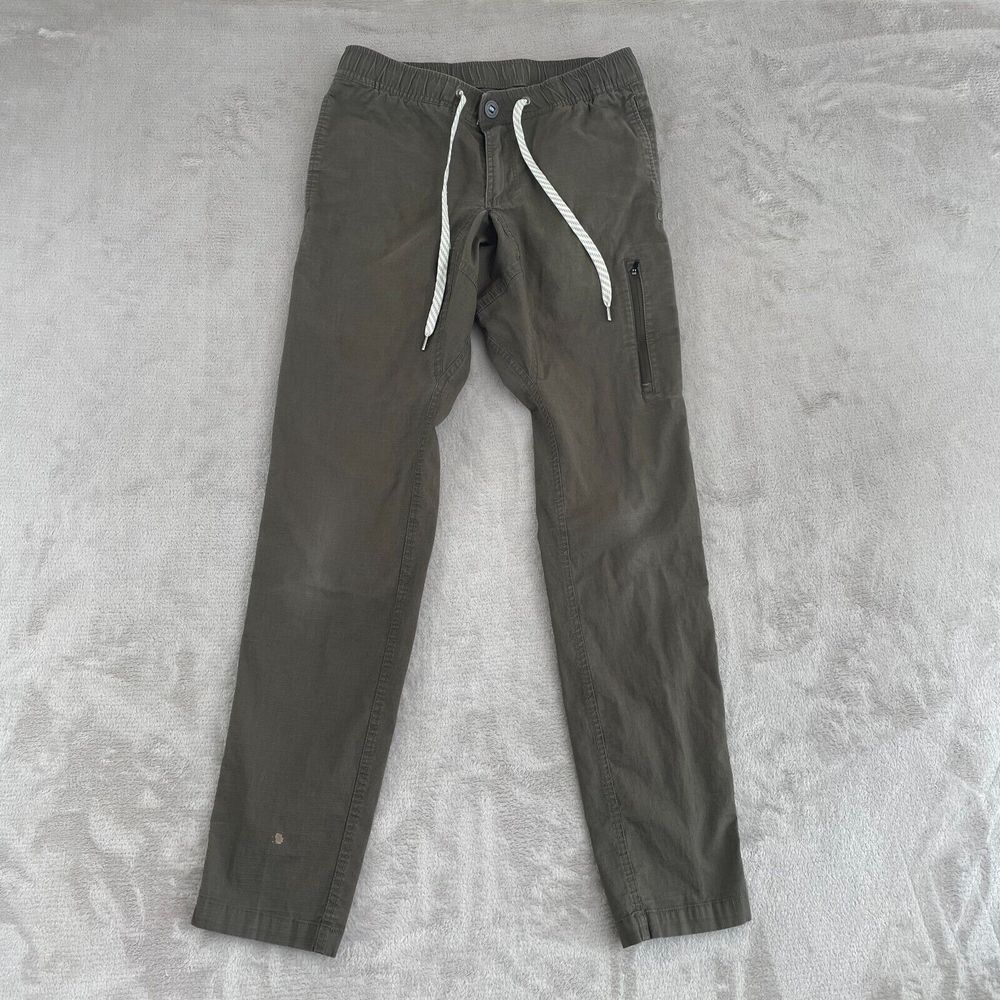 Vuori‎ Ripstop Jogger Pants Men Small Green Elastic Waistband Tapered Leg Hike